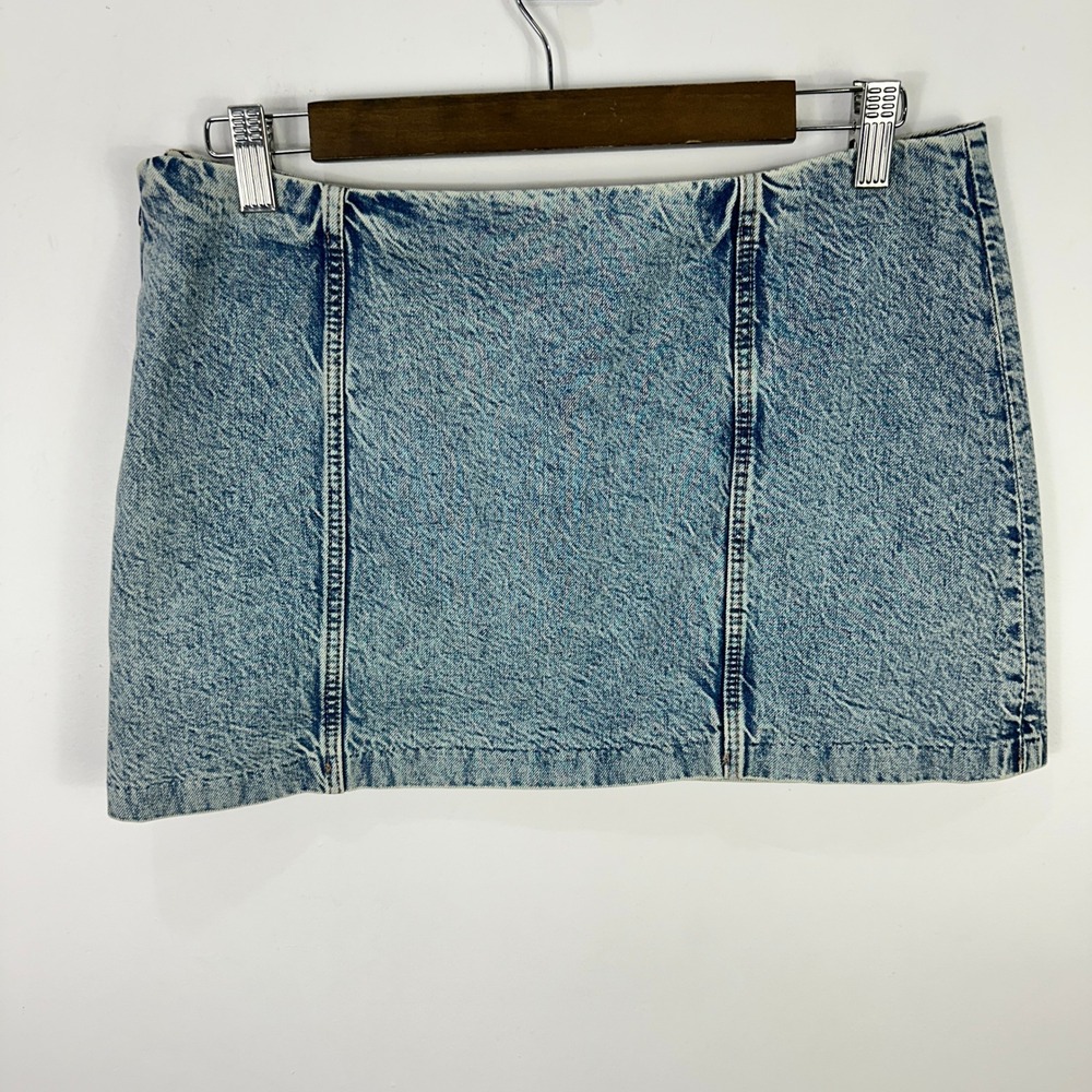 HM Divided 6 Blue Denim‎ Mini Skirt Y2K 90s Grunge Indie Sleaze Streetwear